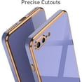 thumbnail image 3 of Case for iPhone7 Plus iPhone8 Plus, Soft Silicone Slim Case Electroplated Straight Edge Phone Case Shockproof Protective Case -Purple, 3 of 14