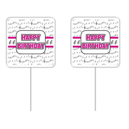 Happy Birthday Musical Cupcake Picks 24 Pack