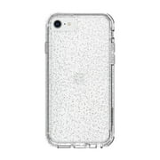 onn. Slim Rugged Phone Case for iPhone SE 2022, iPhone SE 2020, iPhone 8, iPhone 7, iPhone 6s, iPhone 6 - Clear with Silver Glitter
