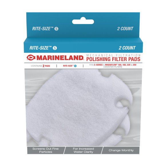 Marineland PA11480 C-160 & C-220 Canister Filter Polishing Filter Pads, 2-Pack