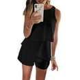 thumbnail image 3 of Summer Rompers for Women Summer Casual Jumpsuit Fashion Round Neck Sleeveless Ruffle Romper Elegant Stylish Comfortable Outfit, 3 of 8