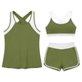 thumbnail image 5 of Busydd 3 Piece Swimsuits for Women Beach Fashion Colorblock Bathing Suits Round Neck Tanks Bras and Shorts Swim Suit 2XL, 5 of 8