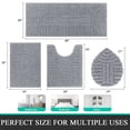 thumbnail image 4 of Bathroom Rugs Sets 4 Piece, Super Soft and Absorbent Non Slip Microfiber Toilet Bathroom Mats, 4 of 13