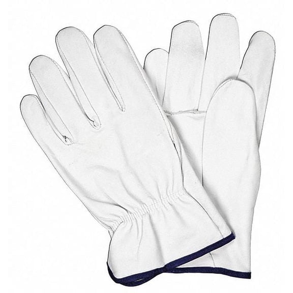 Mcr Safety Leather Gloves,White,L,PK12  3603L