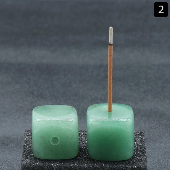 XmhyTop-A Porta incienso de piedra de cristal, paquete de 2, para aromaterapia, meditación y yoga, 20 x 20 mm con orificio de 3 mm, quemador de piedra natural, S02