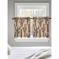 thumbnail image 5 of Vintage Cactus Tier Curtains 36 Inch Length,Sheer Curtains for Bedroom Living Room Window Farmhouse Retro Brown Summer Botanical Small Half Window Kitchen Curtains & Drapes 27.5"x36" 2 Panels, 5 of 6