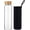 Black, variant on Jointown Glass Water Bottle 32 oz Wide Mouth with Sleeve Bamboo Lid Motivational Water Bottle With Time Marker Reusable Safe for Hot Cold Drinks Bpa Free (Green)