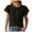 Black, variant on Vetement Femme ete 2025 Women's Spring/ Summer New Round Neck Fashion Petal Sleeve Loose Top Women Top New Women T Shirts Womens Neck Long Sleeve Thermal Shirts Tech Stretch Plain Tees for Long L