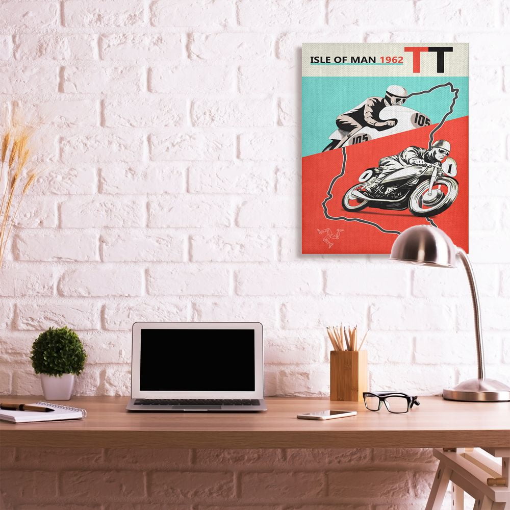 Stupell Industries European Grand Prix Vintage Advertisement Motorcycle Race Canvas Wall Art by Mark Rogan