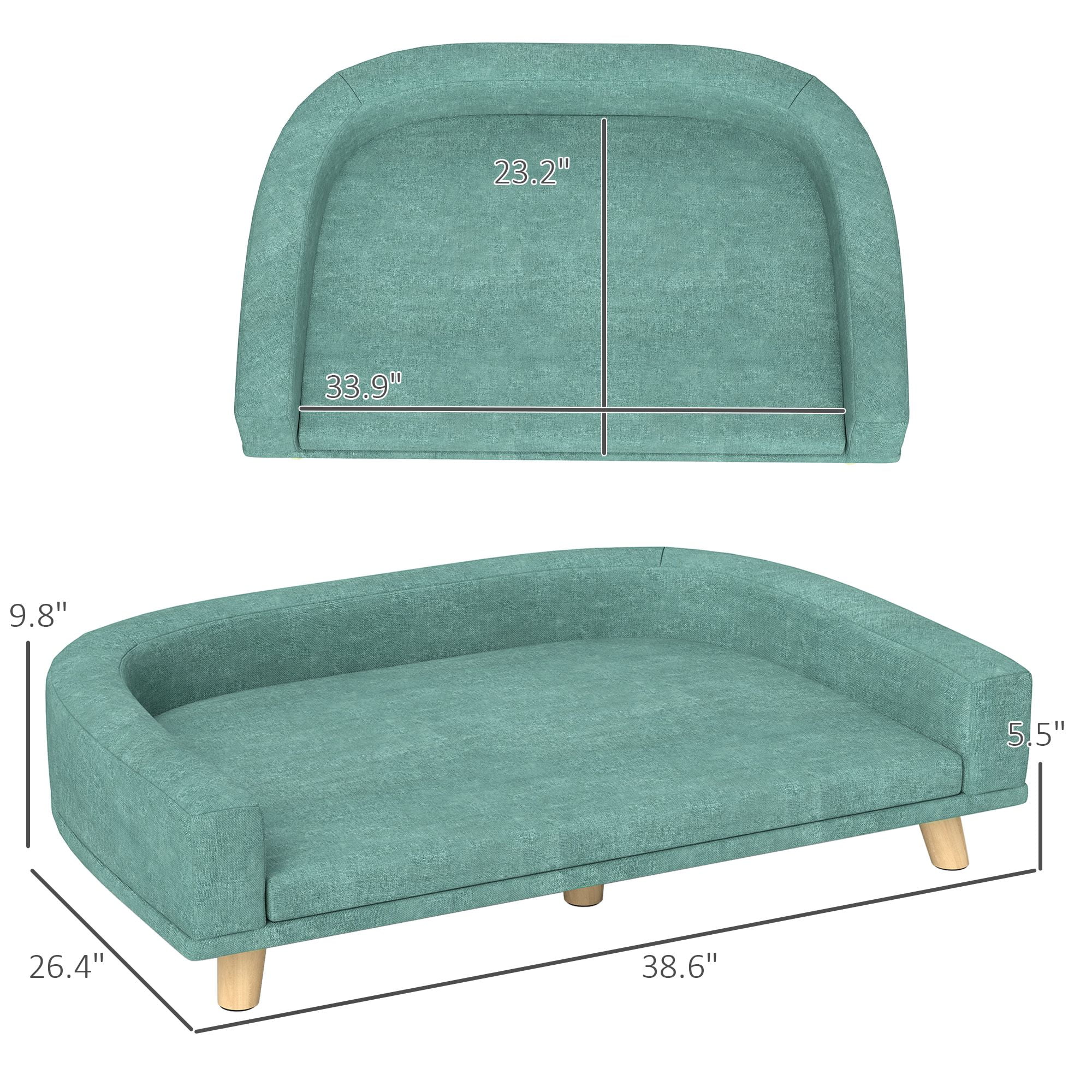 Large Dog Sofa Bed with Washable Cushion, Comfortable Pet Couch for Dogs & Cats