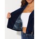 thumbnail image 5 of INSPIRE CHIC Chaqueta de abrigo con cuello de muescas de terciopelo Moto Biker para mujer Azul profundo XL, 5 of 5
