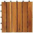 thumbnail image 5 of Pemberly Row 10 Pcs 11.8"X11.8" Vertical Pattern Acacia Decking Tiles in Brown, 5 of 9