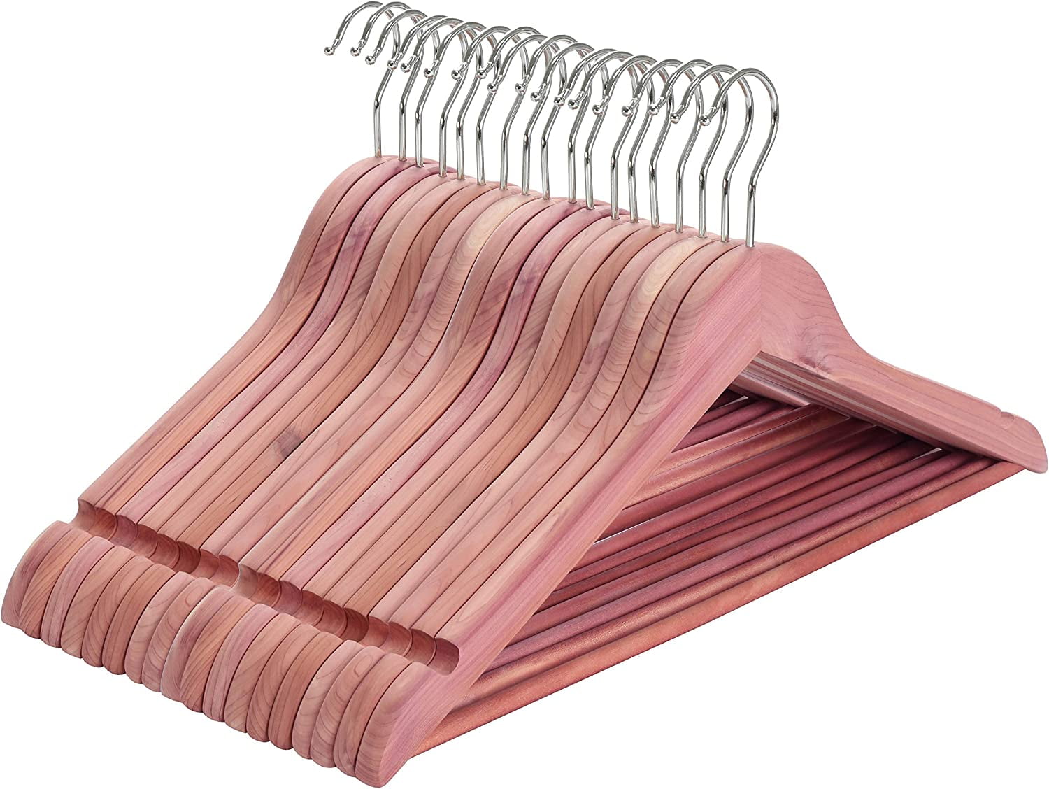 American Red Cedar Wood Coat Hangers, Wooden Suit Hangers 30 Pack