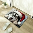 thumbnail image 5 of ZFLMY Husky Dog Santa Hat Diatom Mud Mat Non-Slip Christmas Home 24x16in, 5 of 5