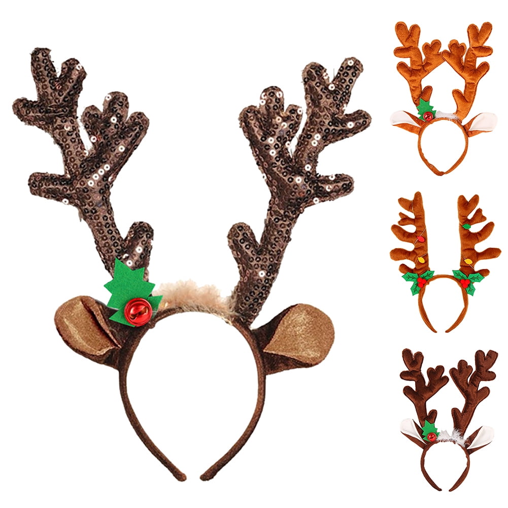 Reindeer Antlers Headband Christmas and Party DIY Women Girs Kid Christmas Deer Cosplay Costume Ear Party Hairband Snowman Decoration