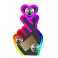 thumbnail image 2 of Solar Powered Finger Heart Window Light, Wireless LED Neon Heart Shape C-Pillar Decorative Lamp, Colorful Atmosphere Light for Car Interior Exterior, 1PC, 2 of 9
