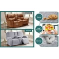 thumbnail image 4 of TAOCOCO Loveseat Recliner Slipcovers with Console, 4 Pieces Jacquard Reclining Couch Covers with Pockets for 2 Seater Sofa, Light Gray, 4 of 14