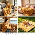 thumbnail image 6 of Phantoscope 880GSM Long Pile Faux Fur Throw Blanket, Luxury Fluffy Warm Blanket for Boho Decor, Mustard Yellow, 50"x60", 6 of 6