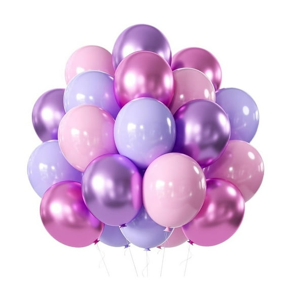 Mae 40pcs Pink and Purple Party Balloons Metallic Rose Red Purple Latex Balloons for Birthday Wedding Party Decorations