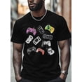 thumbnail image 1 of Camisetas para hombre, camisetas de manga corta con cuello redondo y diseño de consolas de videojuegos, camisetas informales holgadas para adolescentes y niños., 1 of 7