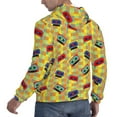 thumbnail image 6 of Picia 90s Audio Tape Pattern Casual Men's Hoodie - Lightweight Hooded Sweatshirt with Kangaroo Pocket, Comfortable Pullover for Everyday, Travel-Large, 6 of 7