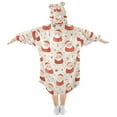 thumbnail image 2 of Wearable Blanket Hoodie for Cute Santa Claus Flannel Hooded Blanket with Pockets and Sleeves Suitable, 2 of 7