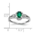 thumbnail image 4 of Sterling Silver Rhodium-plated Created Emerald & Diam. Ring QBR16MAY, 4 of 5