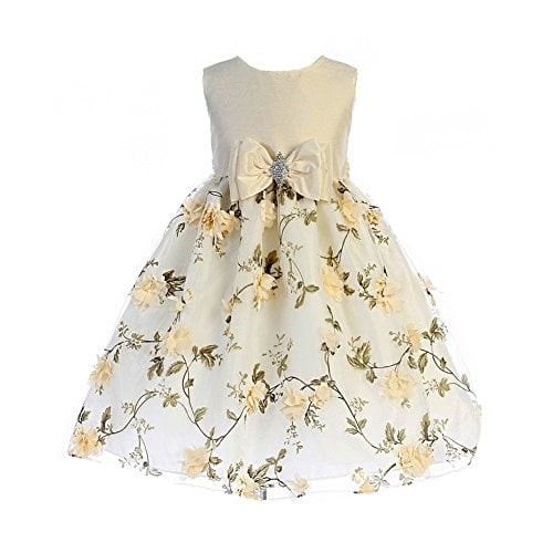 Ivory shops gold flower girl dresses