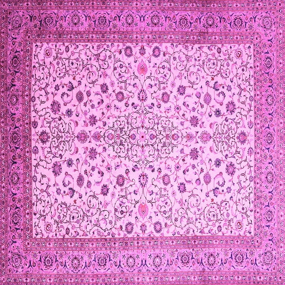 Ahgly Company Indoor Square Persian Pink Traditional Area Rugs, 8' Square