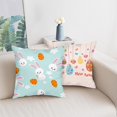 thumbnail image 4 of hofaaa Easter Throw Pillow Covers Cartoon Easter Bunny Eggs Decorative Pillowcase Cotton Pillow Cushion Case for Living Room Sofa Couch 18x18 Inch Set of 4, White Blue Pink, 4 of 6
