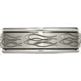 thumbnail image 3 of Titanium Brushed & Polished Flame Laser Design 8mm Ridged Edge Band (Size 11.5) Made In China tb11t-11.5, 3 of 5