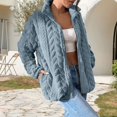 thumbnail image 2 of Baqcunre Women's Clothing, Winter Fleece Jacket for Women Oversized Zipper Up 2025 Stand Collar with Pockets Baggy Coats Valentines Day Gifts, 1Pc Jacket Blue L, 2 of 7