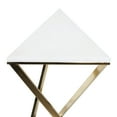 thumbnail image 5 of DecMode 14" x 24" Gold Metal Geometric Accent Table with Marble Top, 2-Pieces, 5 of 13