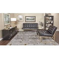 thumbnail image 2 of OSP Home Furnishings Anthony Loveseat in Black Faux Leather with Coated Gold Base, 2 of 7