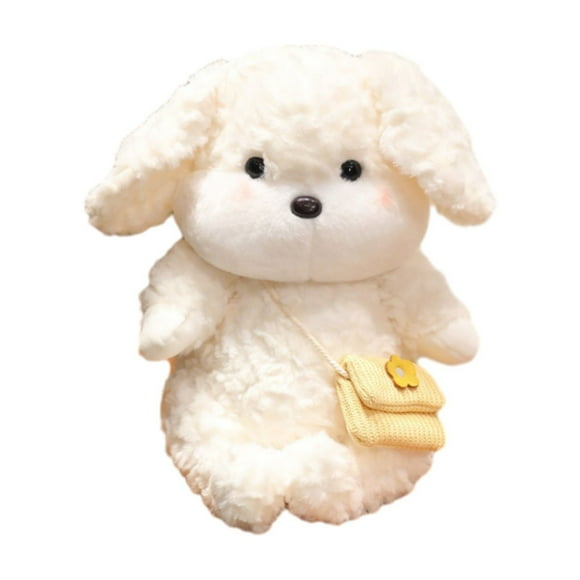 Cute Chocolate Puppy Plush Toy For Kids White Cotton Size 7.87 X 11.02 X 7.87 Inches Goodnight Sleeping Companion Birthday Gift C
