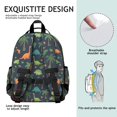 thumbnail image 5 of Dinosaur and Cactus Navy Blue Pattern Cute School Backpack Bag for School with Padded Back and Adjustable Shoulder Straps 15.25"x11.5"x5.25", 5 of 5