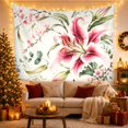 thumbnail image 3 of Pink Lily and Cherry Blossoms Against a Textured Background, Serene Watercolor for Nature Lovers, Floral Wall Art Decor Mother's Day Gift Tapestry Wall Hanging for Bedroom and Living Room, 3 of 7