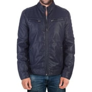 X Ray Jeans Mens Leather Jacket Coat, Sherpa Lined Faux PU Leather Aeronautical Motorcycle Biker Jacket for Men