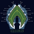 thumbnail image 2 of Junior's Zack Snyder Justice League Aquaman Comic Logo  Graphic Tee Navy Blue Medium, 2 of 3