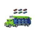 thumbnail image 3 of Los camiones portadores Big Hauler se deforman divertidos con 6 coches de carreras de metal, camión plegable para niños verde, 3 of 9