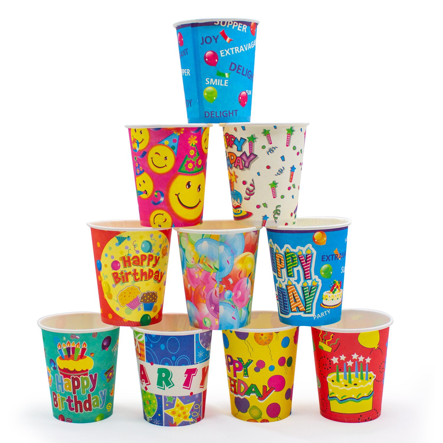 Hot Party Paper Cups, 8 Ounce, 50 Count, Multiple Colors (Yellow)