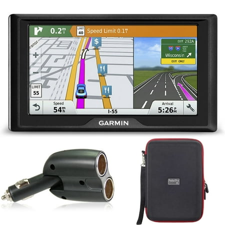Garmin Drive 60 GPS Navigator (US Only) Charger Bundle includes Garmin Drive 60LMT, UGC - 102 - BL Dual 12V Car GPS Charger and PocketPro XL Hardshell Case