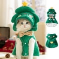 thumbnail image 2 of Uutvmp Cat Christmas Outfit, Pet Cloak with Hat with Star and Bow Tie Puppy Cape Clothes, Xmas Tree Elf Costumes Party Pet Supplies Accessories for Cats and Small Dog Santa Presents, 2 of 6