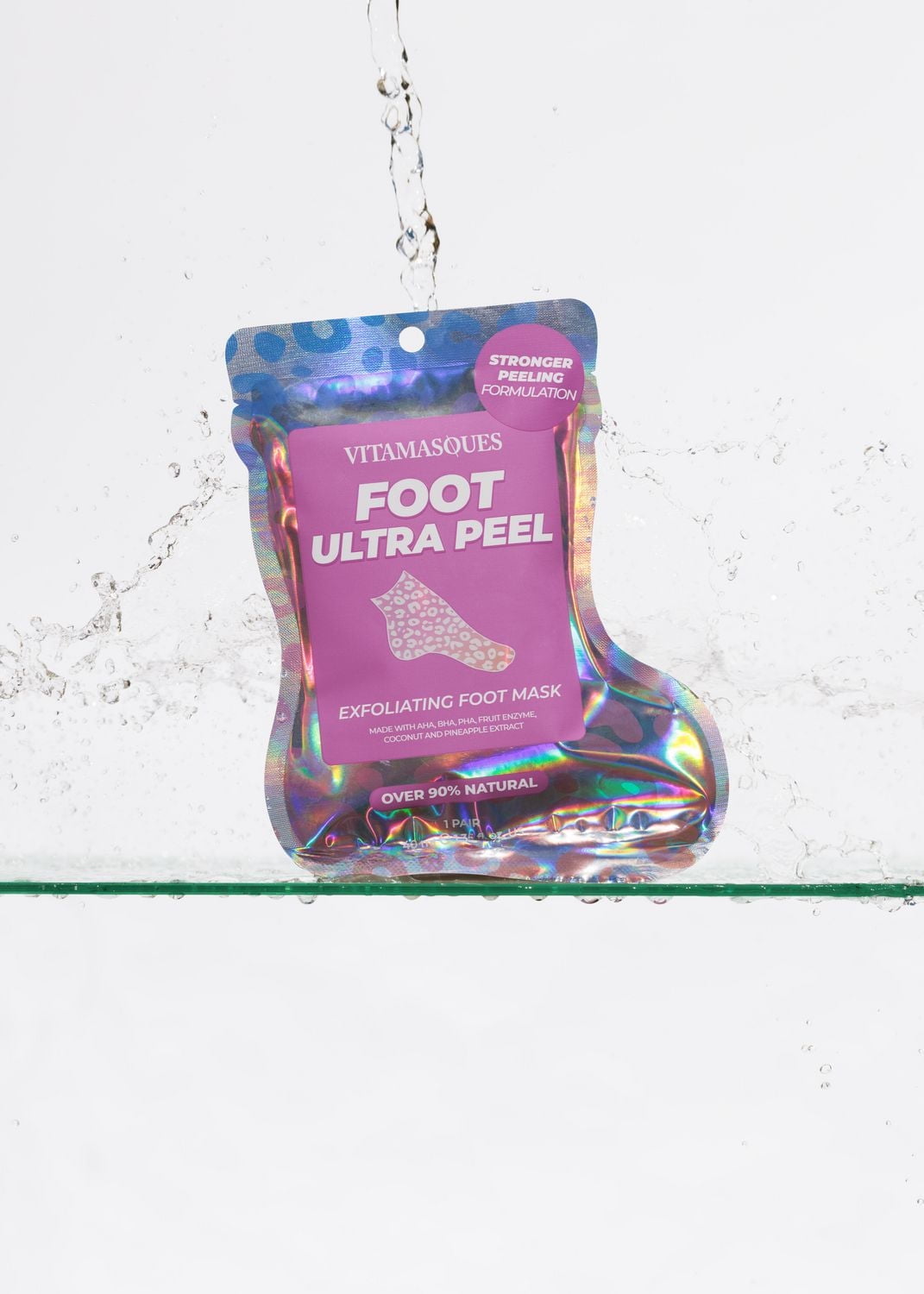 Masque exfoliant pour les pieds Vitamasques Ultra Peel à l'extrait de noix de coco et d'ananas, 1 paire Des pieds doux avec Ultra Peel