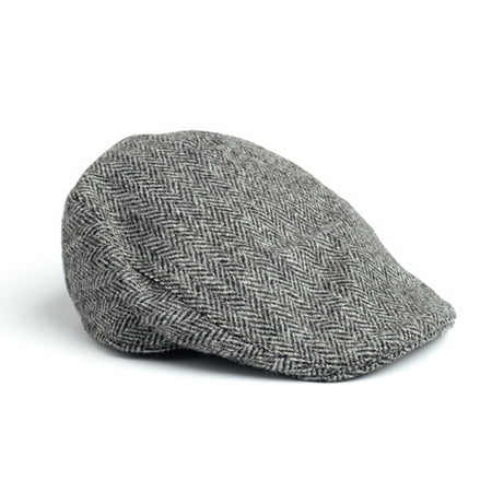 Hanna Hats Donegal Touring Cap Tweed Hat-Grey Herringbone - Walmart.com