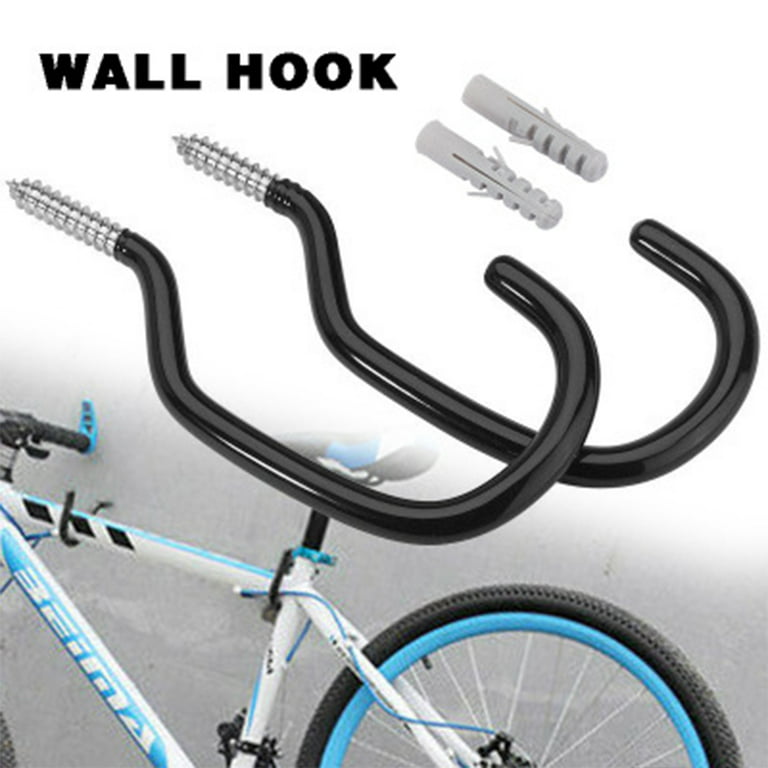 Heavy Duty Bike Hook: Perfect Hooks  Hangers for Garage Ceiling and Wall Bicycle  Storage and Hanging Screw in Bike Storage Hanger,Black 