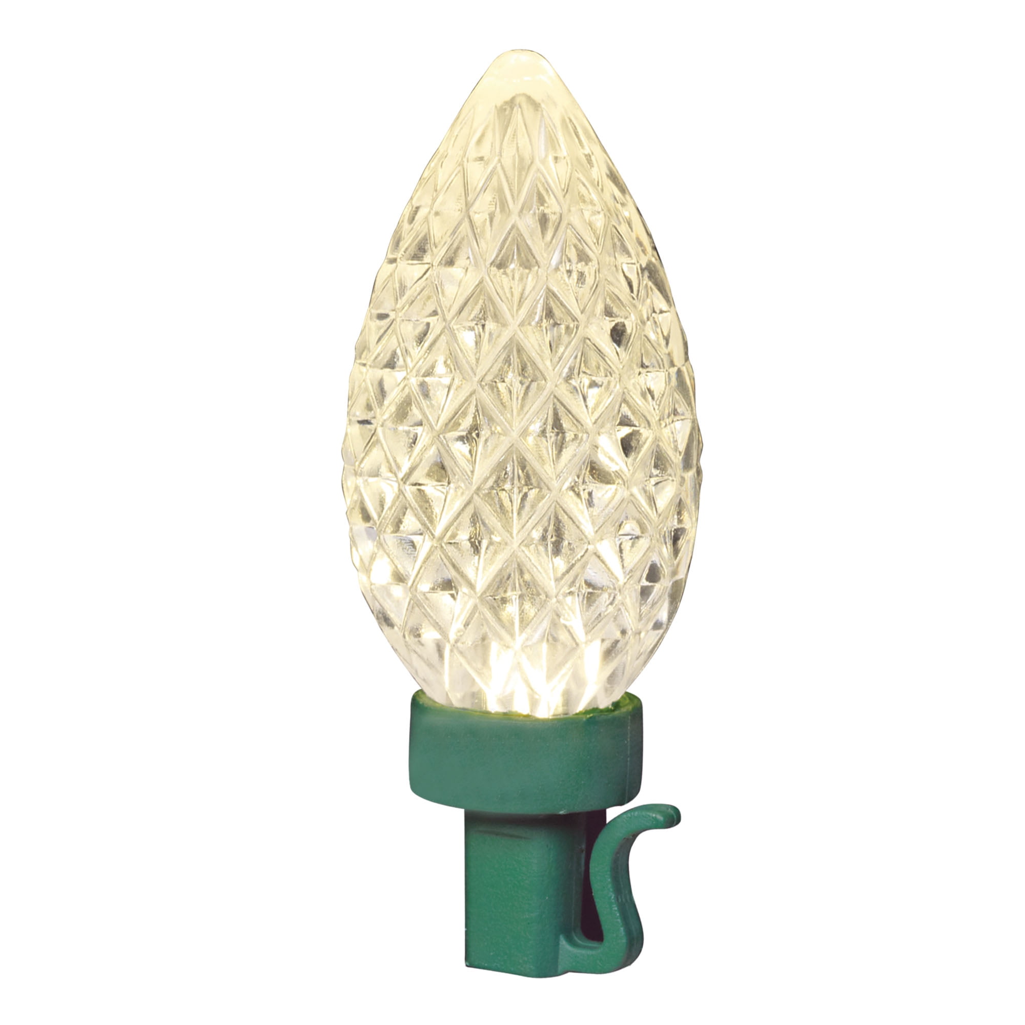 Indoor/Outdoor 100-Count LED Diamond-Cut C9 Christmas Lights, Warm White, 58.5', Holiday Time