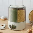 thumbnail image 3 of Transparent Grain Storage Containers With Drawers 6 Grid 360 ° Rotating Kitchen Rice Bucket One Click Output Rice Dispenser Rotating Dry Food Dispenser For Storing Legumes, 3 of 5