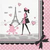 Party Central Pack of 192 Black and Pink Party In Paris Themed Luncheon Napkins 6.5”