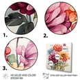 thumbnail image 3 of Designart "Illustration of Simple Zinnia Bouquet I" Floral Framed Wall Art Decor - Traditional Pink Zinnias Bedroom Framed Canvas Wall Art, 3 of 6